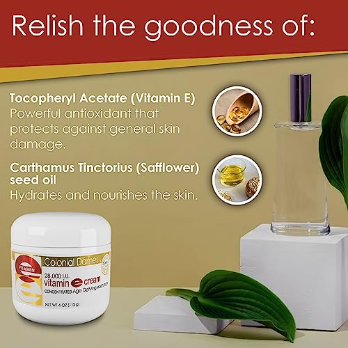 Colonial Dames Concentrated Vitamin E Moisturizing Cream 28,000 I.U. for Hydrating & Moisturizing Chapped Dry Skin & Fine Lines.