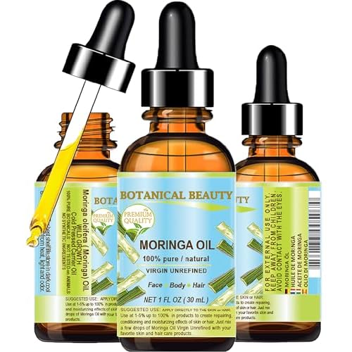 Botanical Beauty MORINGA OIL Moringa oleifera WILD GROWTH Himalayan 100% Pure Natural Undiluted Virgin Unrefined for Face, Skin, Hair, Lip, Nails (1 Fl Oz)