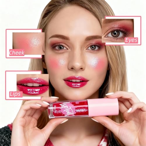 2-in-1 Lip Tint Stain - Long Lasting Non-sticky Liquid Blush & Lip Stain, Waterproof Smudge-Proof Formula, Water Lip Tint with Glossy Finish & Lightweight Feel, Vegan & Cruelty-Free