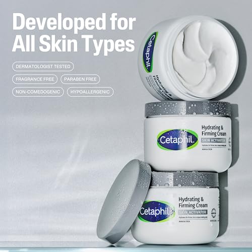 Cetaphil Skin Activator Hydrating & Firming Body Cream 12oz, Mandelic Acid (AHA) and Centella Asiatica (CICA) Cream, Hydrates and Firms Aging Skin, Anti-Aging Skincare, 12 oz