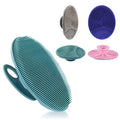 Silicone Body Brush Shower Scrubber & Facial Scrub Gentle Exfoliating Face Brush, Food-Grade Soft Bristle