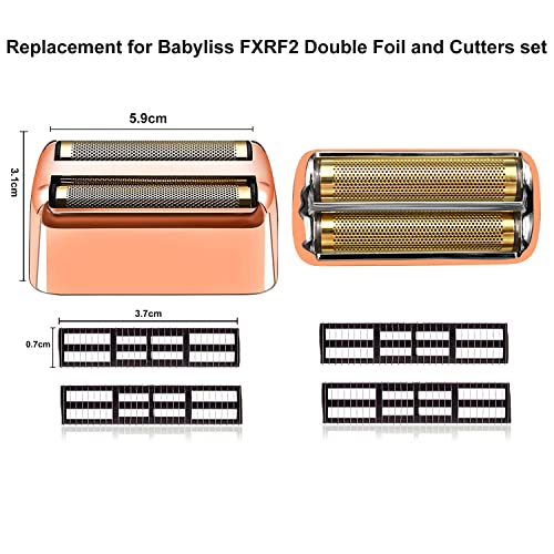 3 pack Professional Replacement Foil and Cutters for BaBylissPRO Barberology Double Foil Shaver, Compatible with BaBylissPRO Barberology FXFS2 Shaver£¬GoldRose Gold