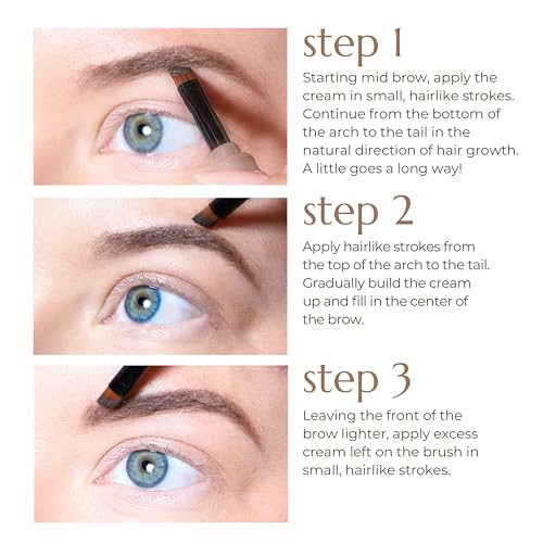 Chella Eyebrow Cream, Tantalizing Taupe - Vegan, Cruelty Free, Paraben Free, Gluten Free Eyebrow Pomade Makeup - Long Wearing, Velvet Consistency, Water Proof