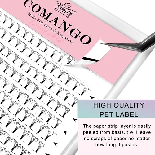CoMango Premade Lash Extensions - 320 Fans, Short Stem, Volume Lash Fans (320Fans-6D-0.07-D-11mm)