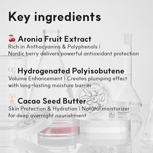 Black Chokeberry Nordic Night Lip Shield - Lip Butter, 8hrs Intensive Care with Aronia fruit extract, Nourishing & Moisture Hydrating Overnight, Korean Skin Care, 0.72 fl.oz