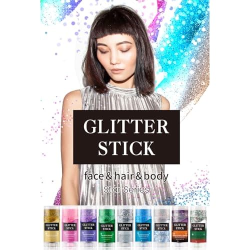 Face and Body Glitter Stick, Sparkly Chunky Hair Glitter Makeup, Holographic Sparkling Neon Outfit Singer Concert Music Rave Festival Party Accessories Glitter Gel. (Purple)