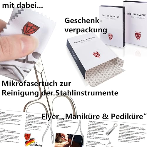 3 Swords Germany - brand quality 7 piece manicure pedicure grooming kit set for professional finger & toe nail care scissors clipper fashion leather case in gift box, Made by 3 Swords (84322)