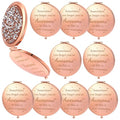 10 Pcs Inspirational Compact Mirror Sometimes You Forget You're Awesome Appreciation Gifts for Women Mother's Day Party Favors Magnifying Pocket Mirror (Rose Gold)