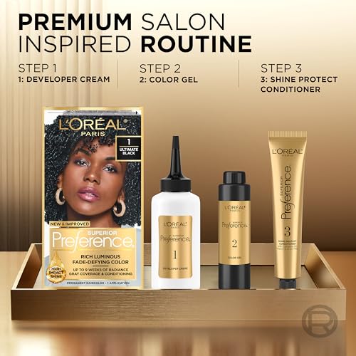 L'Oreal Paris Superior Preference Luminous Fade-Defying Permanent Hair Color, Hair Dye For Up to 9 Weeks of Radiance, Natural Blonde 9, 1 Hair Dye Kit
