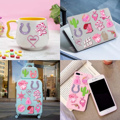 Cowgirl Temporary Tattoos Birthday Party Supplies Decorations 96PCS Tattoos Stickers Super Cute Party Favors Kids Boys Girls Gifts Ideas Classroom School Prizes Themed, Pink (Version 1)