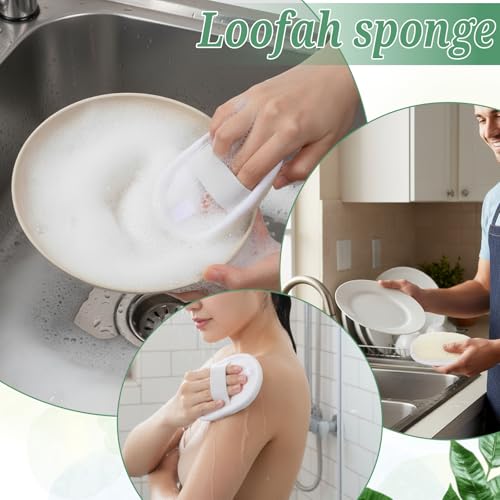 50 Pcs Exfoliating Loofah Pads Bulk, Exfoliating Body Scrubber Natural Luffa Loofah Sponge Pad for Men Women Spa Bath Shower