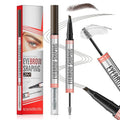 2-in-1 Microblading Eyebrow Pen with 4-Fork Tip Brow Pen + Clear Shaping Brow Gel, Long-Lasting Waterproof Smudge-Proof Eyebrow Pen, Natural-Looking, Dual-Action for Precise Shaping (02# Dark Brown)