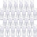 50 Pack Foam Pump 1oz/30ml Refillable Dispenser Travel Size Plastic Mini Bottle for Lash Shampoo, Cleaning, Cosmetics - Portable Clear Foaming Packaging