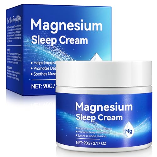 Magnesium Cream,Topical Magnesium Cream with Pure Zechstein Magnesium,Magnesium Lotion,Rich in Almond Oil, Lavender, Vitamin E,Topical Magnesium Oil for Feet, 3.17 OZ