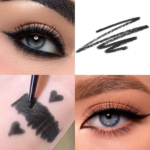 10PCS Black Automatic Waterproof Inner Eyeliner, Eyeshadow & Eyebrow Pencil ? Multi-Use Cream Pen for Liner, Shadow & Brows,Matte Quick Dry Eye Pencils, Smudge Proof, Delineador de ojos