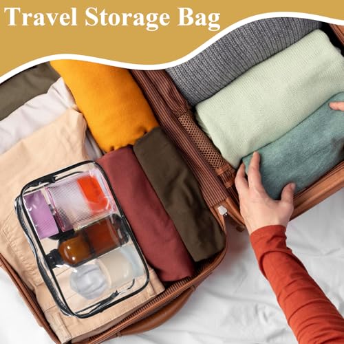 36Pcs Clear Makeup Bags with Zipper, TSA Approved Cosmetic Bags Bulk for Travel Waterproof Toiletry Zipper Pouches Portable PVC Plastic Organizer Bag for Women Men
