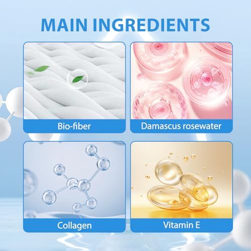Forehead Wrinkle Patches with Collagen and Vitaminer, Bio-fber Facial Patches to Smooth Forehead Wrinkles & Damascus Rosewater Deep Moisturizing Skin
