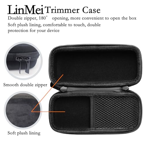 LinMei Mens Trimmer Case Hard EVA Travel Organizer Carrying Case for QP2520 QP2530 QP2620 QP2630 QP2724 QP2834 Electric Trimmer and Shaver Black