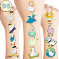 Duck Pre-Cut Temporary Tattoos 8 Sheets 96 PCS Silly Goose Party Decorations Supplies Favors Geese Animals Theme Birthday Cute Stickers Christmas Gifts for Boys Girls Class School Carnival (Normal)