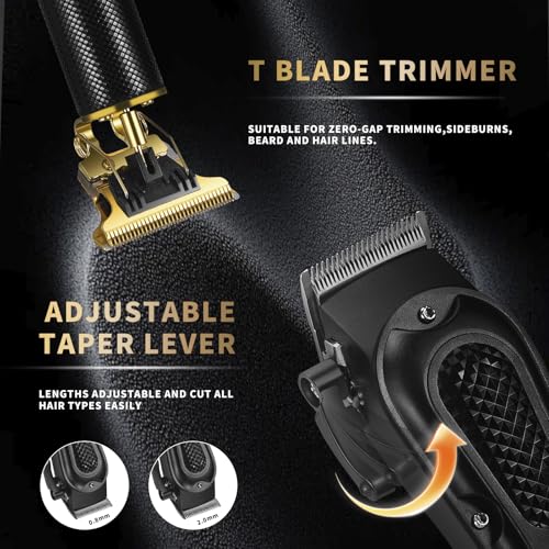 pebsoa¢ç Men's Professional Hair Clippers Kit£¬Cordless & Corded Barber Clippers Set£¬Grooming Rechargeable Beard Trimmer with Adjustable Blade Black