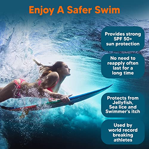 SAFE SEA Jellyfish Sting-Blocking Sunscreen, SPF 50+ travel Size Lotion, Waterproof, Biodegradable, Coral Reef-Safe, Body and Face Sunscreen, Anti-Jellyfish and Sea-Lice sting protection (Tube 3.4 oz)