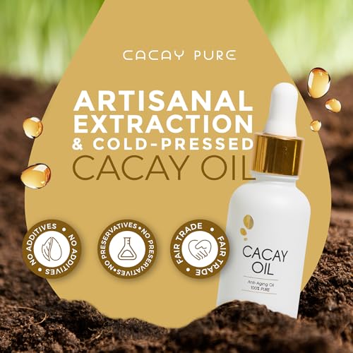 Cacay Pure Anti-Aging Oil ? Natural Retinol Cacay Oil for Face, Hair, and Body | Organic Vitamin E Oil for Lip & Cuticle Care | Organic Face & Skin Oil Therapy (Cacay Oil + Spa Headband) (30ml)