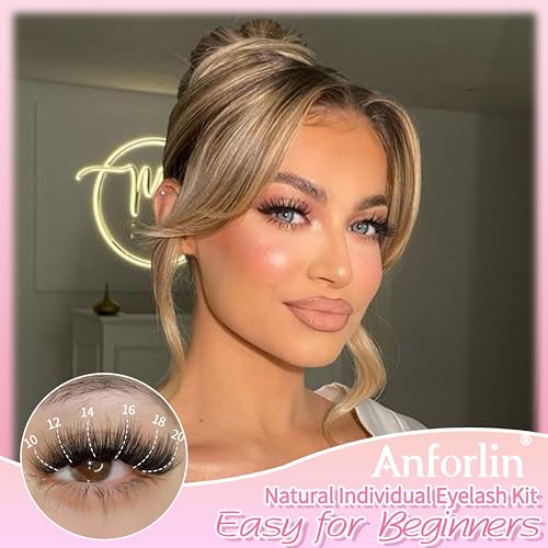 Lash Extension Kit 320pcs Volume Lash Clusters 10-20mm Eyelash Extension Kit 50D DIY Lash Extension Kit Individual Lashes with Lash Bond and Seal, Remover, Lash Tweezers and Lash Brushes