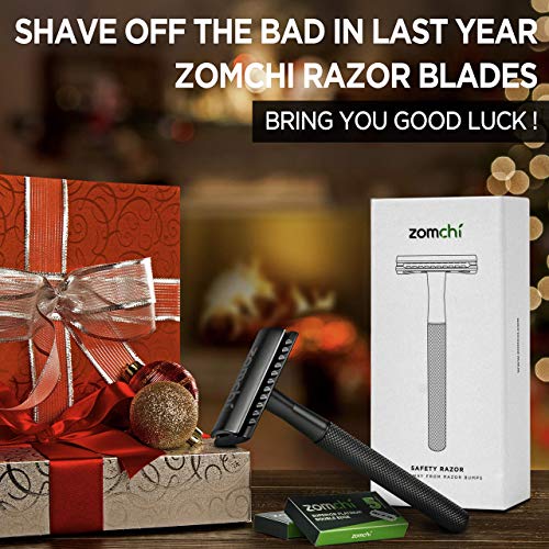 Black Razors for Men or Women+100 Counts Safety Razor Blades