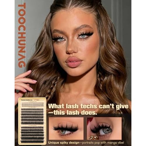 Lash Clusters Kit Manga Eyelash Clusters 300pcs DIY Lash Extension Kit with Bottom Lashes 12-20mm Anime Cluster Lashes Volume Fairy Eyelash Extensions Kit with Bond,Seal,Tweezers by TOOCHUNAG