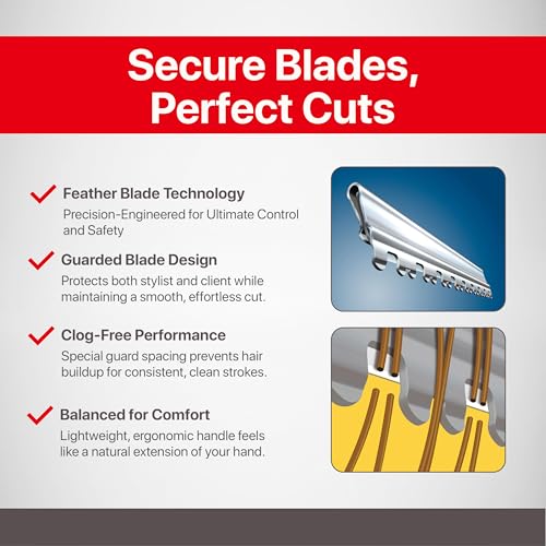 Feather - 7.25-inch Styling Razor Handle ? The Professional tool for Hair Cutting, Thinning, Layering, Texturizing and Feathering - The # 1 Stylist and Barber Razor Tool