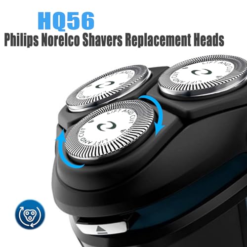 6PCS HQ56 Compatible with Steel Replacement Heads for Philips Norelco Razor fits for HQ6940 HQ6868 HQ6970 (3-Pack)