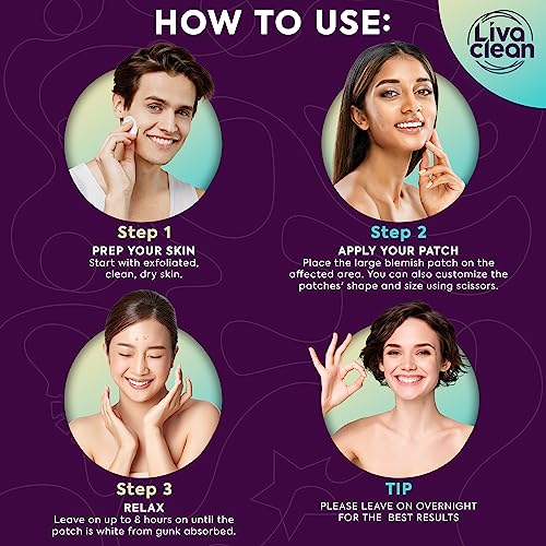 50CT Large Pimple Patches for Face Nose Spots Pores - XL Blemish Patches Acne Patch for Chin Forehead Body - Hydrocolloid Bandages for Acne - Big Clear Zit Stickers Large Hydrocolloid Patch Strips