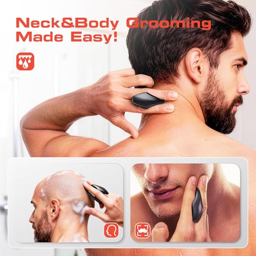 ZOMU Neck Shavers and Head Shaver for Men,Skull Shaving Razor and Body Shaver - Compact & Comfortable Grip with 3 Disposables Razor Blades,Smooth Shave for Head or Necks