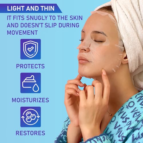 Face Masks Skincare - Cloth Sheet Face Mask With Hyaluronic Acid for Women, Moisturizing & Deep Hydration, Lightweight Non-Slip Design, Suitable for All Skin Types