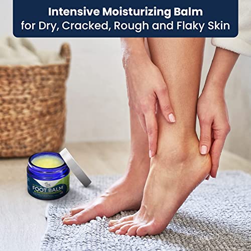 Tea Tree Oil Foot Balm/Moisturizer For Dry Cracked Feet - Instantly Hydrates & Soothes Irritated Skin & Athletes Foot and Toe Nail Repair Solution