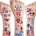 82 Pcs 4th of July Tattoos - Red, White, and Blue Fourth of July Temporary Tattoo Stickers for USA Party Favors, Independence Day, Memorial Day, Labor Day Decorations, and Patriotic Party Supplies