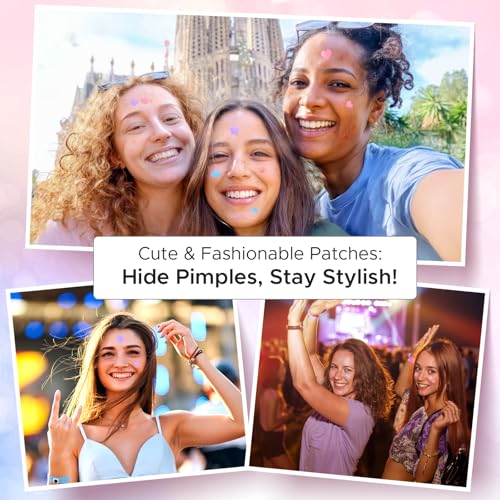 LitBear Acne Pimple Patch, 6 Sizes 252 Dots Cute Pimple Patches with Salicylic Acid, Tea Tree Oil & Calendula Oil, Hydrocolloid Acne Patches for Face, Colorful Zit Patch Blemish Sticker Acne Dots