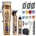Roziapro Professional Hair Clippers for Men, Hair Trimmer for Haircut Cordless Hair Clippers Set with Rechargeable Nose Hair Trimmer, Gifts for Men (Gold)