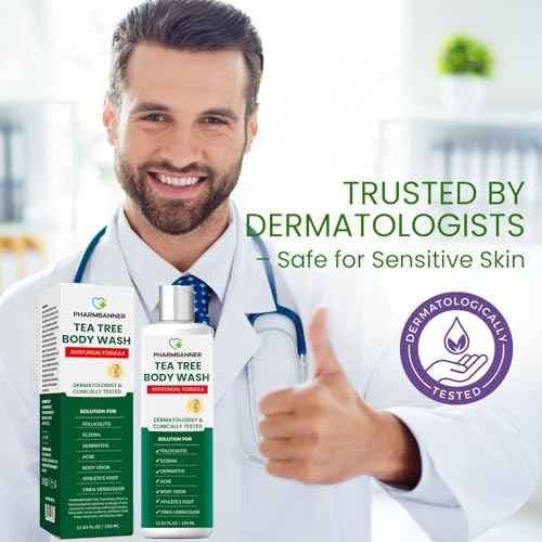 Tea Tree Antifungal Body Wash ? Soothes Folliculitis, Acne, Jock Itch, Athlete¡¯s Foot, Ringworm, Tinea Versicolor, Body Odor, Eczema & Dermatitis-Prone Skin