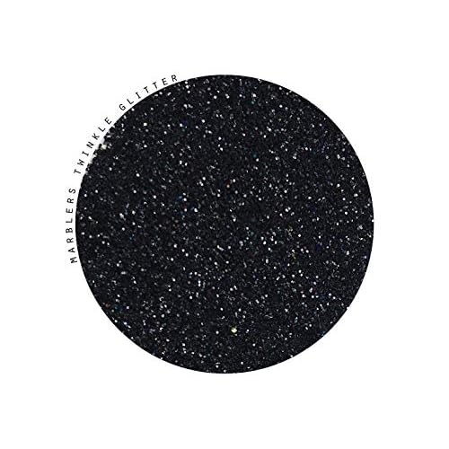 MARBLERS Twinkle Glitter [Black Knight] 3oz (85g) | Fine | Non-Toxic, Vegan, Cruelty-Free | Face, Body, Eyeshadow, Hair, Festival, Party Makeup | Nail Art, Polish | Resin, Tumbler, Slime, Craft