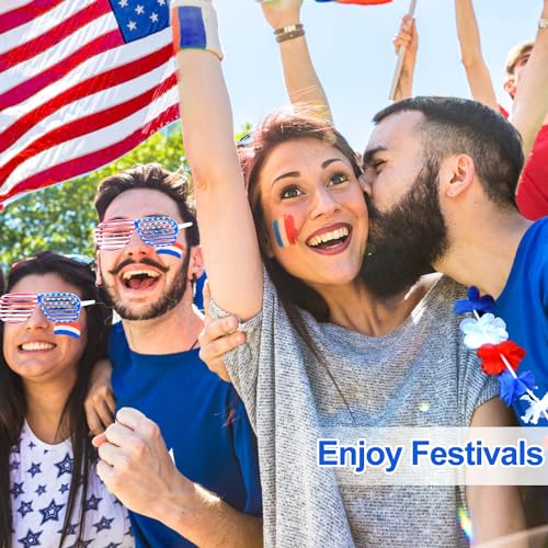 2pcs Patriotic 4th of July Face Paint, Red White & Blue USA American Flag Face Paint Stick Softball Baseball Face Paint Sports Events & Independence Day Stuff for Athletes Men Women Kids