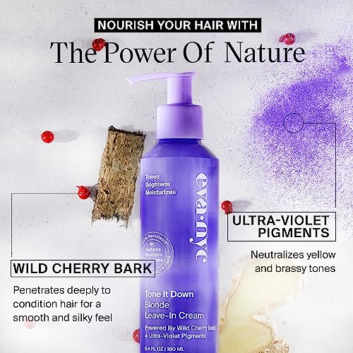 EVANYC Leave-In Hair Cream for Blonde Hair, 5.4 Fl Oz - Leave In Conditioner Helps Eliminate Brassy Yellow Tones, No-Rinse Toner