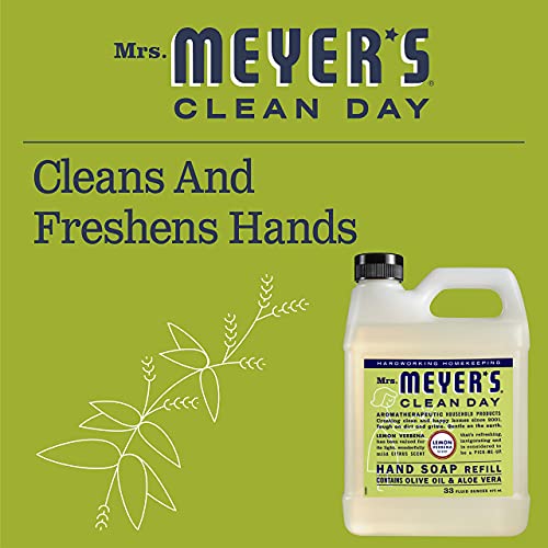 Liquid Hand Soap Refill, Cruelty Free and Biodegradable Formula, Herbal Free, Mass Skin Care, Non-Drying, Softening Cleanser, Lemon Verbena Scent, 33 OZ Each Pack, Pack of 2