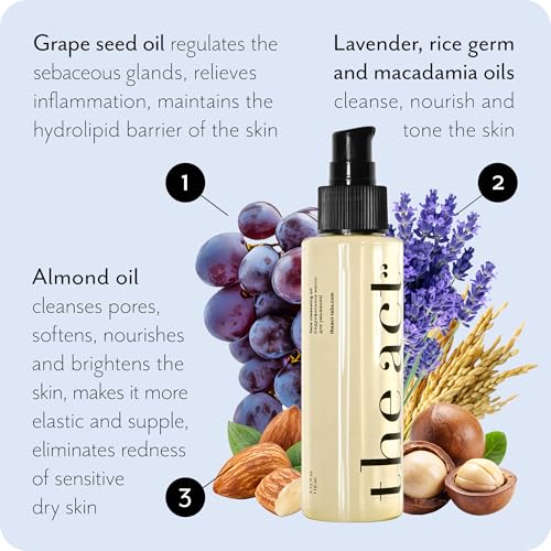 Face Cleansing Oil ? Hydrating Makeup Remover & Deep Pore Cleanser | Natural Oils with Grape Seed | Men & Women Cleansing Facial Wash for All Skin Types, Vegan & Cruelty Free | 3.72 fl oz