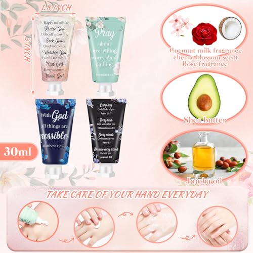 72 Pcs Christian Hand Cream Bulk for Women Christian Gift Mini Travel Size Religion Bible Verse Lotion for Skin Dry Hand Lotion Mother's Day for Mom Grandma Church Prayers Coworker