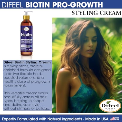 Difeel Biotin Styling Cream 12 ounce - Level 8:Medium-to-Firm, Flexible Hold Styling Cream