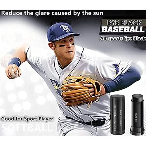 Go Ho 3PCS Eye Black Sticks for Sports,Eyeblack Baseball Face Paint,Softball/Baseball Accessories,Football Stick Eye Strips,Black Face Body Paint for Halloween Makeup