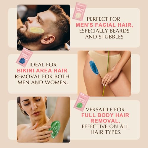 Premium Digital Waxing Kit for Women and Men, Wax Warmer Hair Removal at Home with Wax Beads & Silicone Pot, Target Different Types of Sensitive Skin Brazilian Bikini, Facial, Leg, Full body