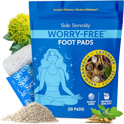 Sole Serenity Worry-Free Overnight Foot Pads for Relaxation with Zeolite, Magnesium, & Holy Basil - 20 Pack