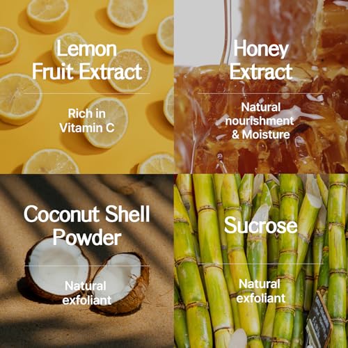 Lemon Honey Face Mask Wash-Off Pack & Scrub ? 5-Minute, Exfoliating, Hydrating, Gentle for Sensitive Skin, with Manuka Honey & Lemon Extract, 3.52 oz (100 g)